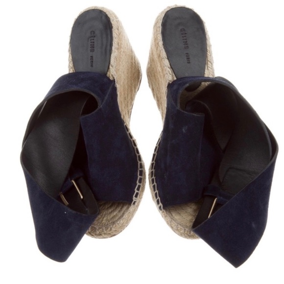 CELINE Suede Espadrille Wedges - Picture 3 of 5